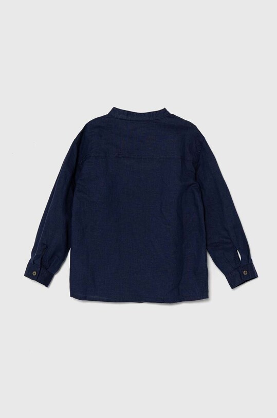 Детская льняная рубашка United Colors of Benetton 5OK4GQ01L.P.Seasonal тёмно-синий SS24