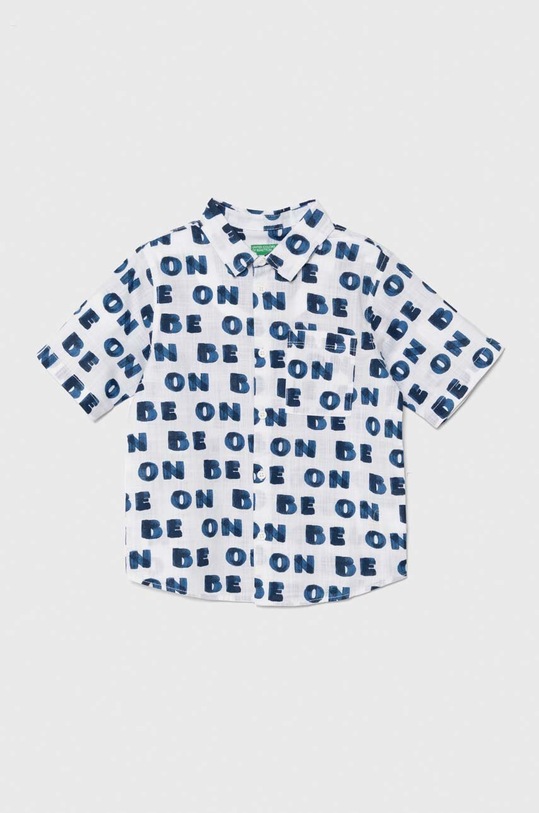 Детска памучна риза United Colors of Benetton памук бял 5OUGGQ01Y.P.Seasonal