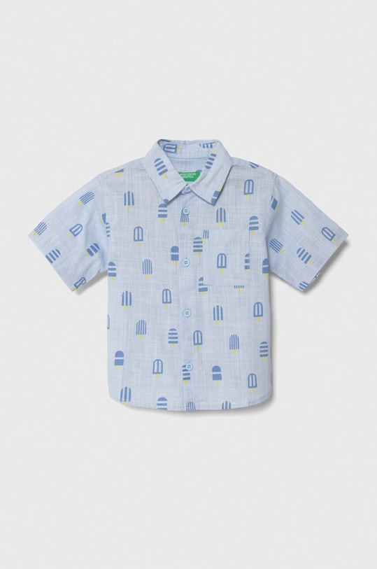 United Colors of Benetton camasa de bumbac pentru copii scurt albastru 5OUGGQ01Y.P.Seasonal