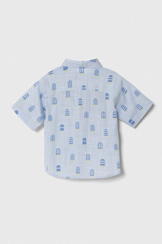 Детская хлопковая рубашка United Colors of Benetton 5OUGGQ01Y.P.Seasonal голубой SS24