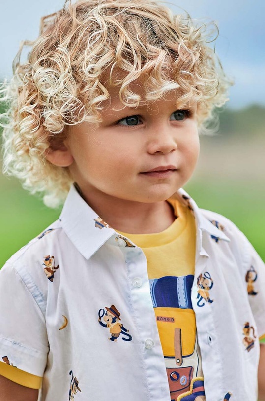 Хлопковая рубашка для младенцев Mayoral 1112.3H.Baby.PPYH бежевый