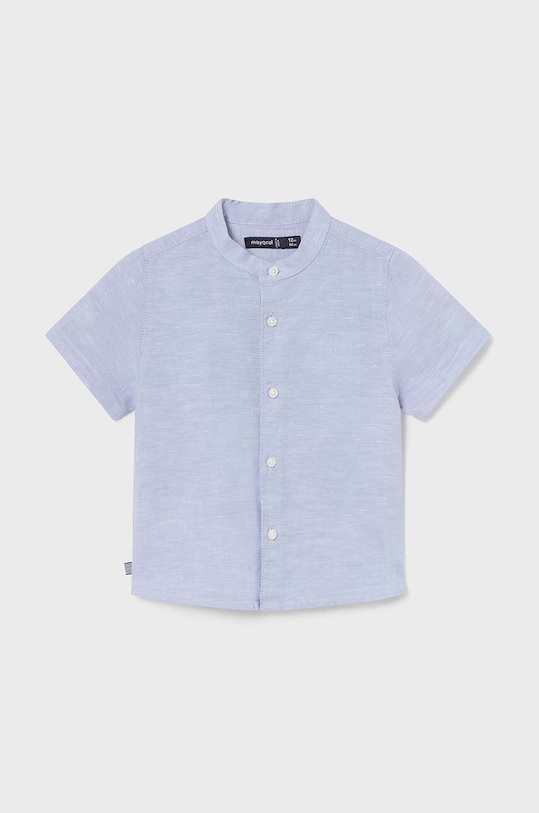 Detská košieľka s prímesou ľanu Mayoral s prímesou ľanu modrá 1113.3M.Baby.PPYH