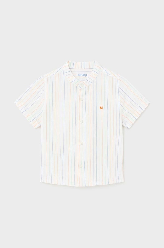 Mayoral koszula z domieszką lnu niemowlęca krótki multicolor 1113.3M.Baby.PPYH