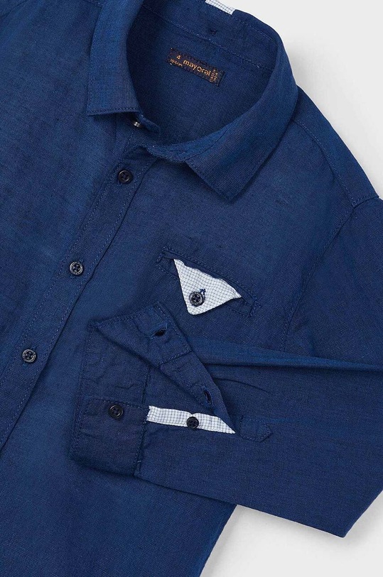 Chłopiec Mayoral koszula z domieszką lnu dziecięca 3122.5B.Mini.PPYH niebieski