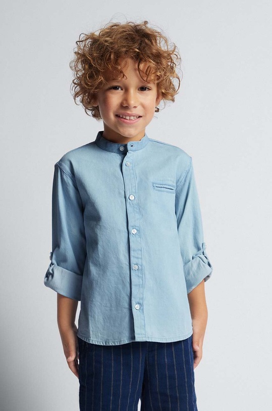 Mayoral koszula bawełniana dziecięca bawełna niebieski 3125.5K.Mini.PPYH