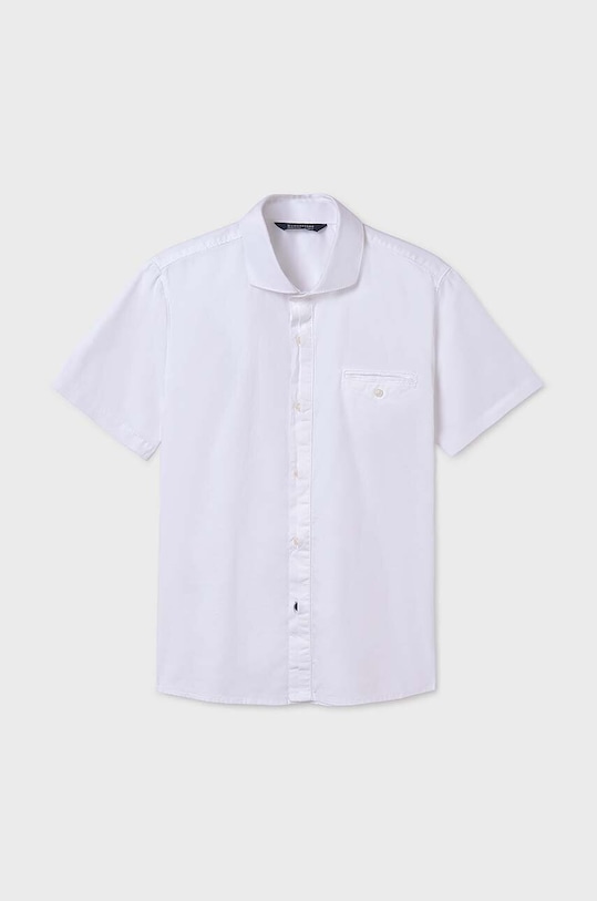 Mayoral koszula bawełniana dziecięca bawełna biały 6116.7B.Junior.PPYH