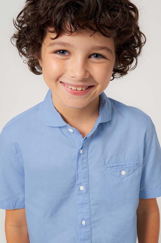 Mayoral koszula bawełniana dziecięca 6116.7B.Junior.PPYH niebieski