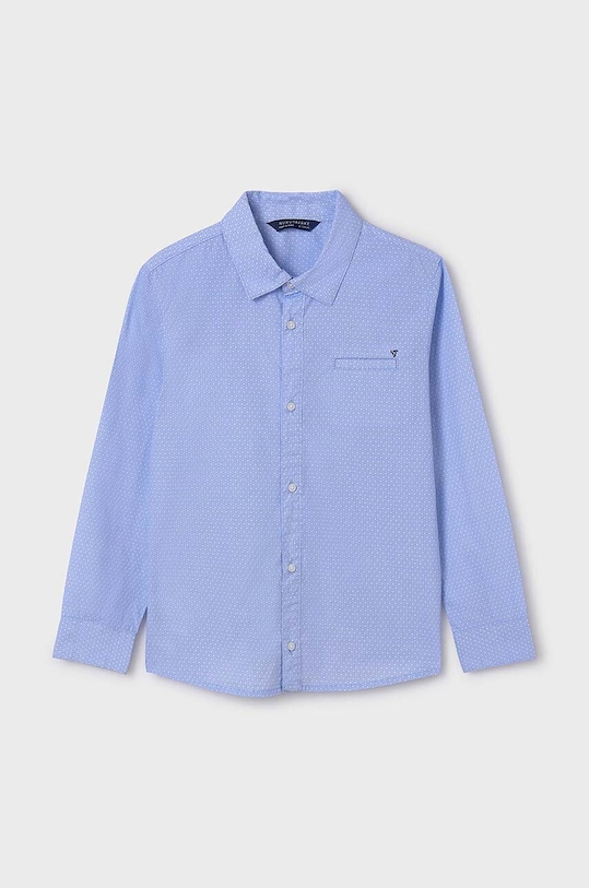Mayoral koszula bawełniana dziecięca bawełna niebieski 6123.7B.Junior.PPYH