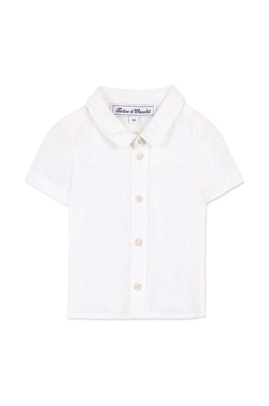 Tartine et Chocolat cămașă din bumbac pentru bebeluși TY12051.67.74 alb SS24