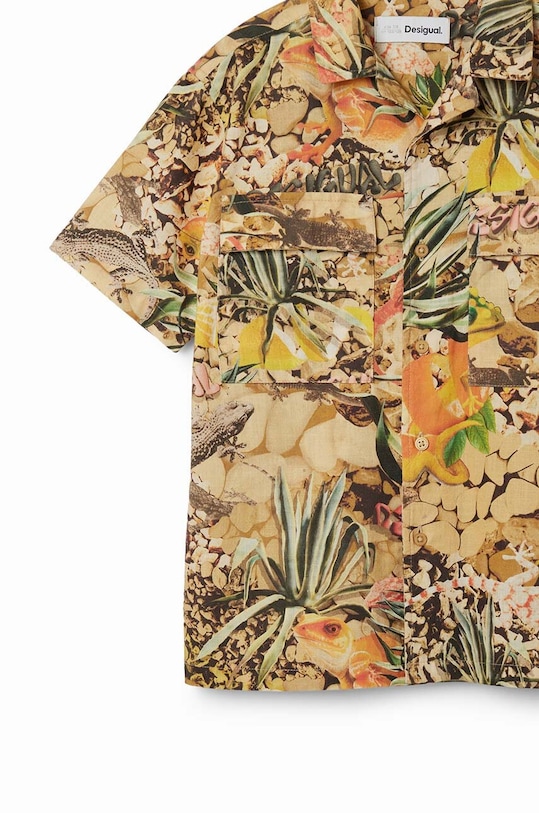 Dětská bavlněná košile Desigual hnědá 24SBCW03