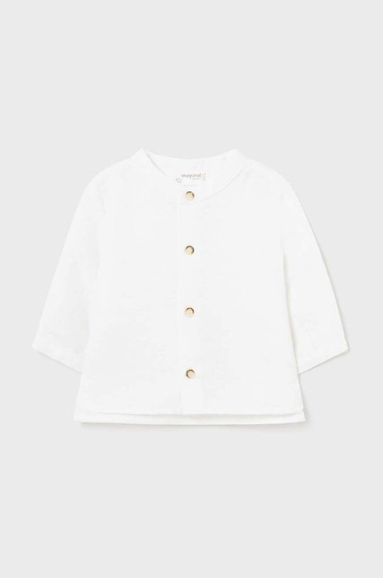 Mayoral Newborn koszula lniana niemowlęca długi biały 1195.1J.Newborn.PPYH
