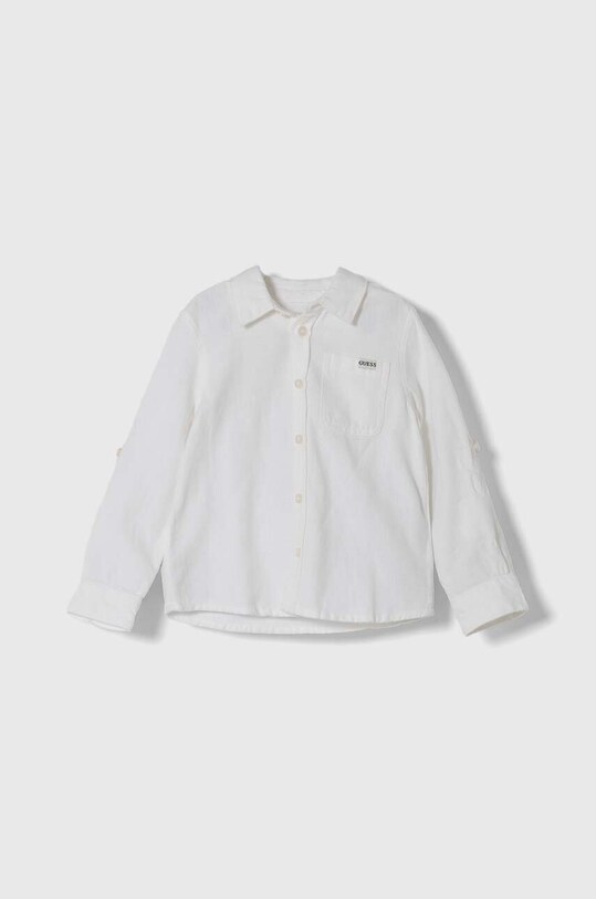 Детская рубашка с примесью льна Guess casual белый N4GH00.WG5G0.PPYH