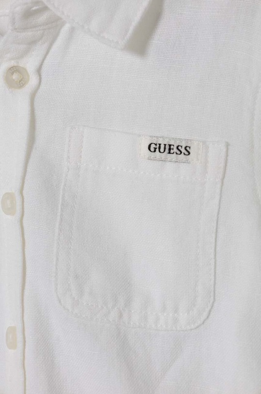 Băieți Guess cămașă din amestec de in pentru copii N4GH00.WG5G0.PPYH alb