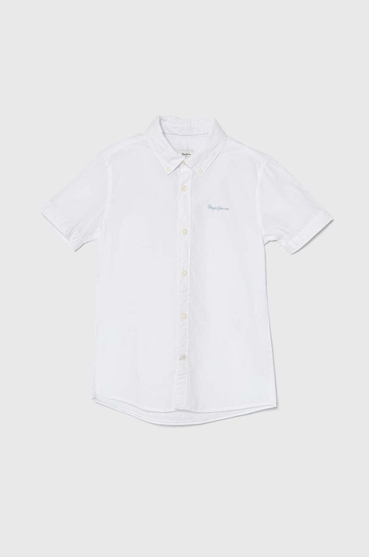 Pepe Jeans camasa de bumbac pentru copii JAYME SS scurt alb PB302593