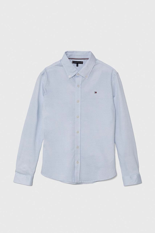 Detská bavlnená košeľa Tommy Hilfiger bavlna modrá KB0KB08985.128.176.PPYH