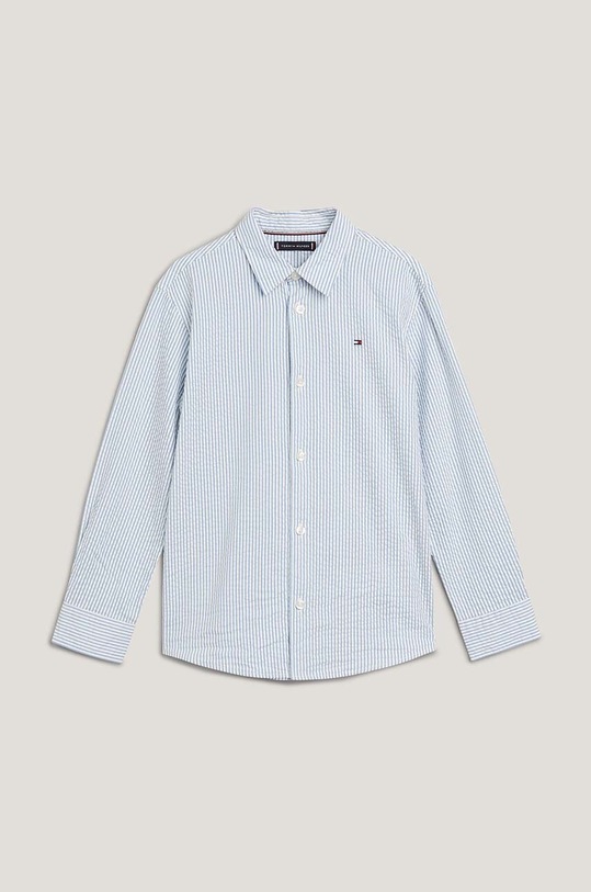 Dětská bavlněná košile Tommy Hilfiger dlouhý modrá KB0KB08986.128.176.PPYH