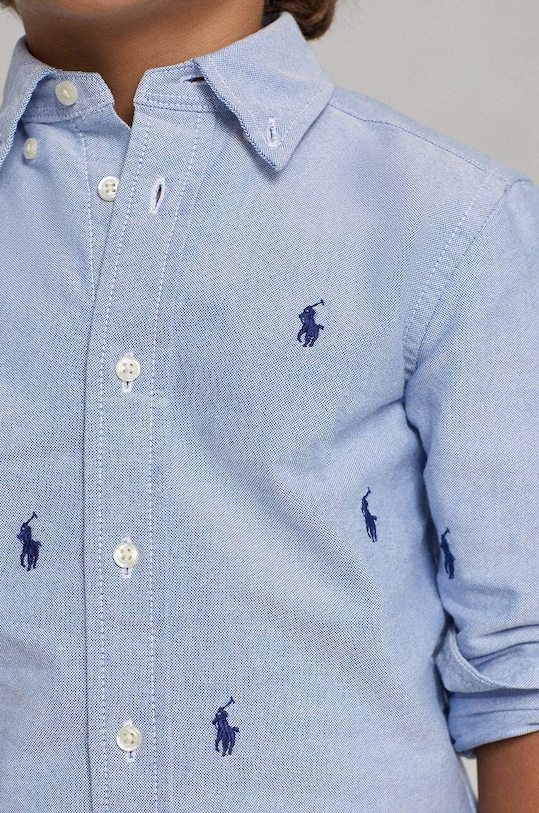 Детская хлопковая рубашка Polo Ralph Lauren голубой 322878876001