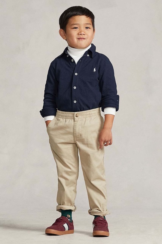 Παιδικό βαμβακερό πουκάμισο Polo Ralph Lauren 322914506001 σκούρο μπλε