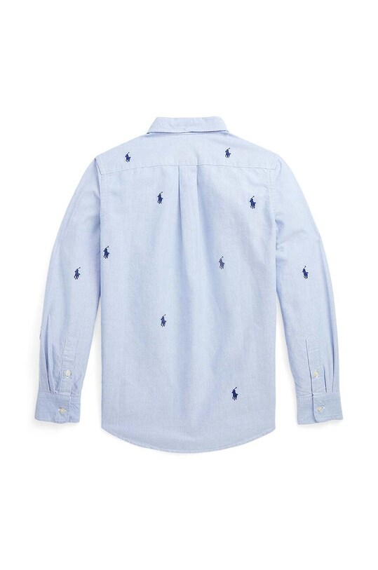 Дитяча бавовняна сорочка Polo Ralph Lauren 323878876001 блакитний AW24