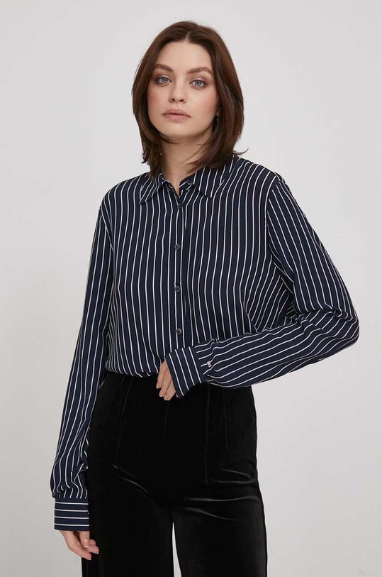 Košile Tommy Hilfiger dlouhý námořnická modř WW0WW40535