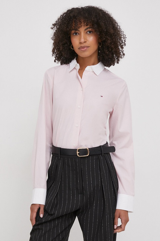 Tommy Hilfiger koszula bawełniana bawełna różowy WW0WW40531