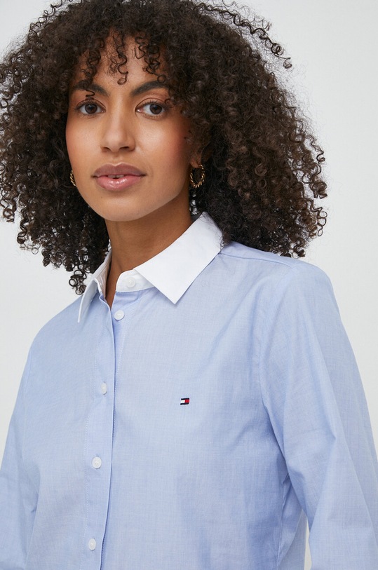 Tommy Hilfiger koszula bawełniana niebieski WW0WW40531