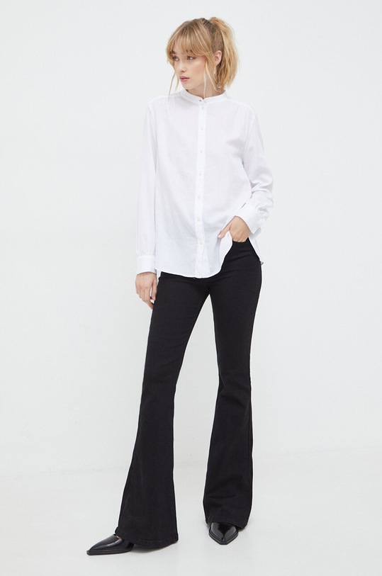 Marc O'Polo koszula bawełniana M00084542027 biały SS25