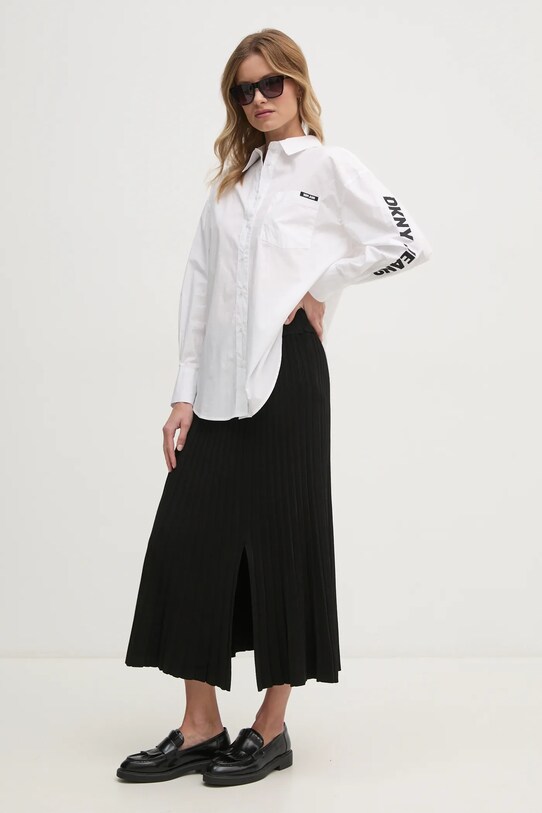 Хлопковая рубашка Dkny E31M1RDM белый SS25