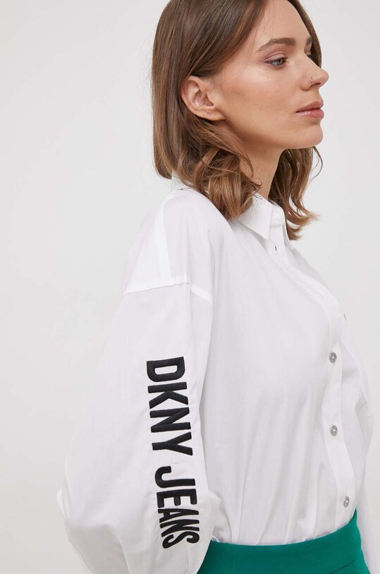 Dkny camasa din bumbac E31M1RDM alb