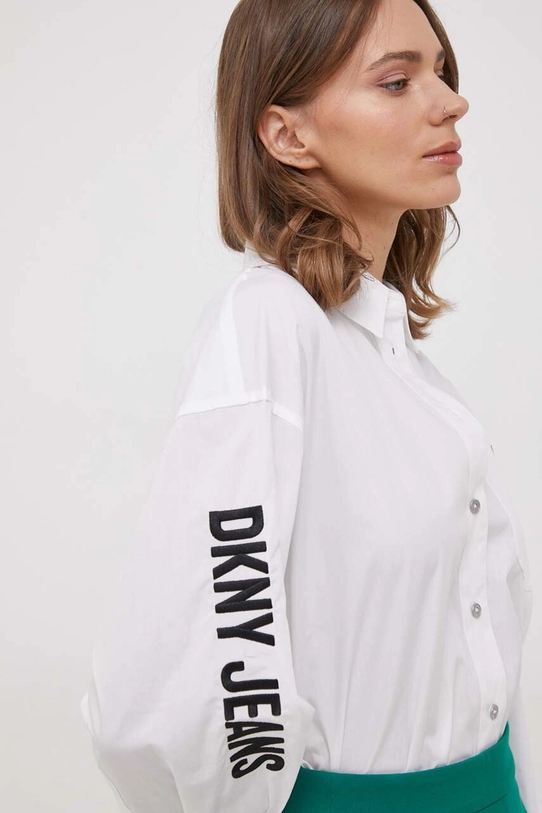 Pamučna košulja Dkny E31M1RDM bijela