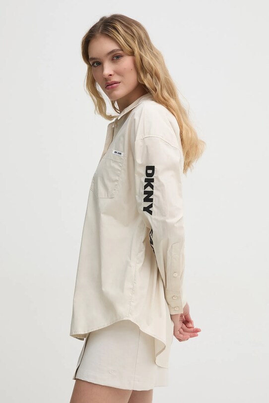 Бавовняна сорочка Dkny бежевий E31M1RDM