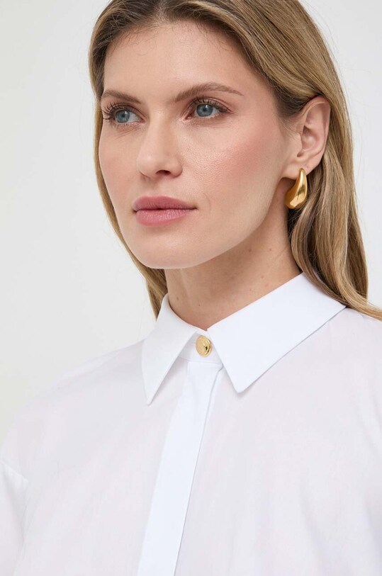 Bavlněná košile Elisabetta Franchi bílá CA02641E2