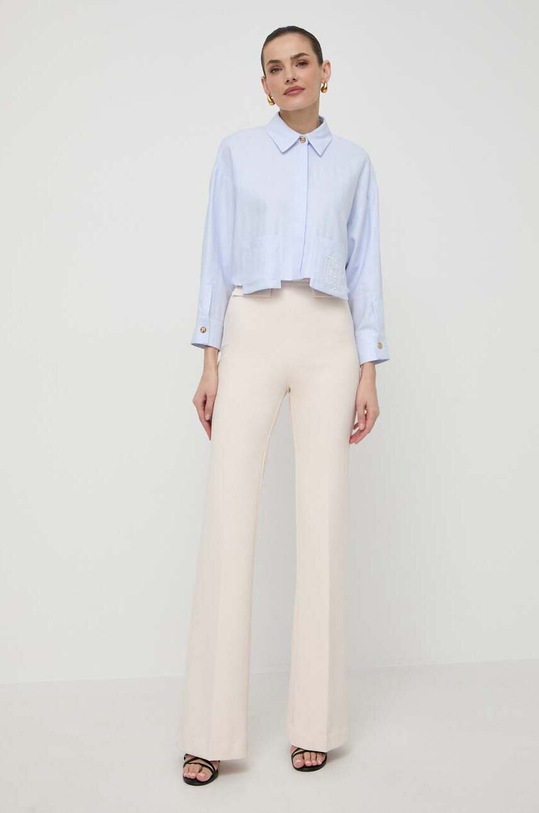 Elisabetta Franchi koszula bawełniana CA02941E2 niebieski SS24