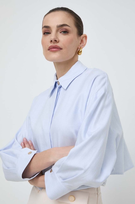 Elisabetta Franchi koszula bawełniana niebieski CA02941E2