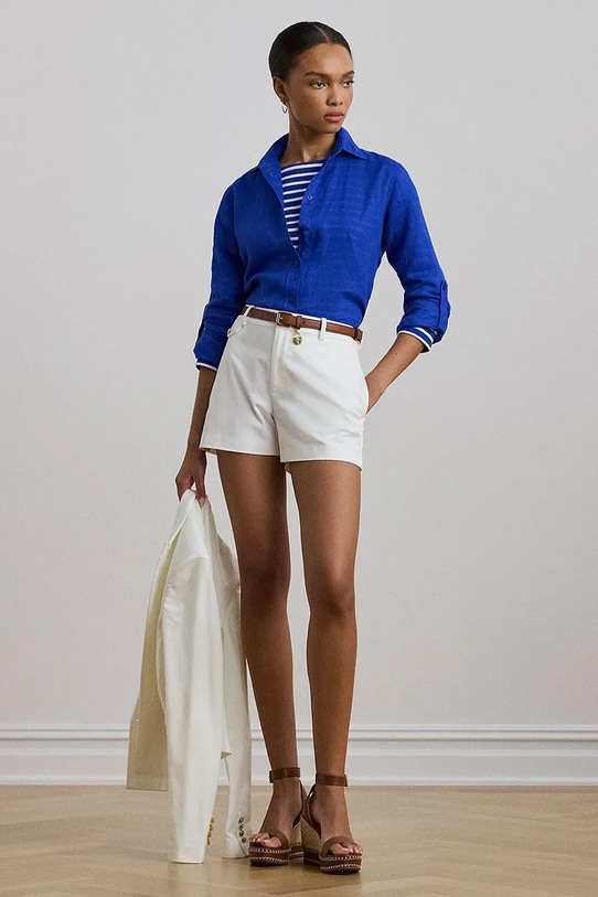 Oblečenie Ľanová košeľa Lauren Ralph Lauren 200782777 modrá