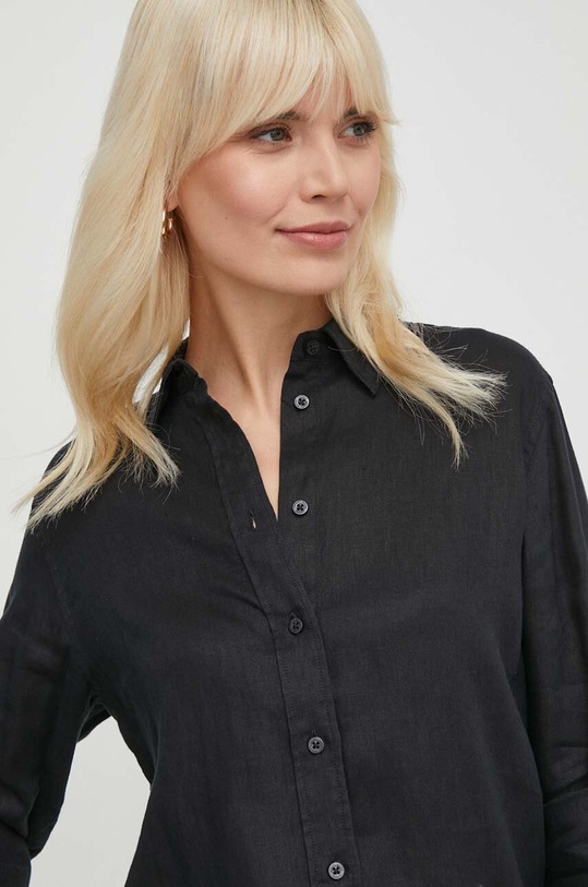 Lauren Ralph Lauren koszula lniana czarny 200782777