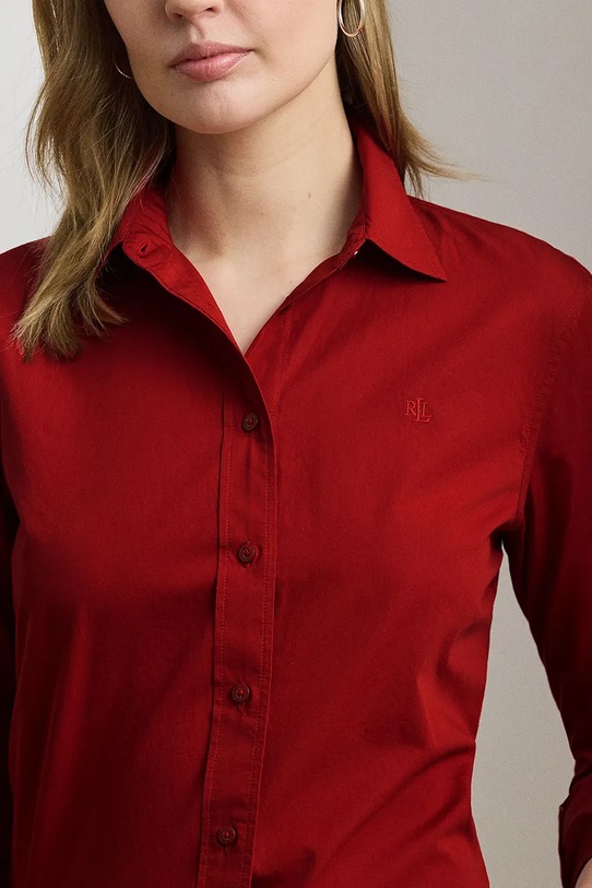 Βαμβακερό πουκάμισο Lauren Ralph Lauren κόκκινο 200925378