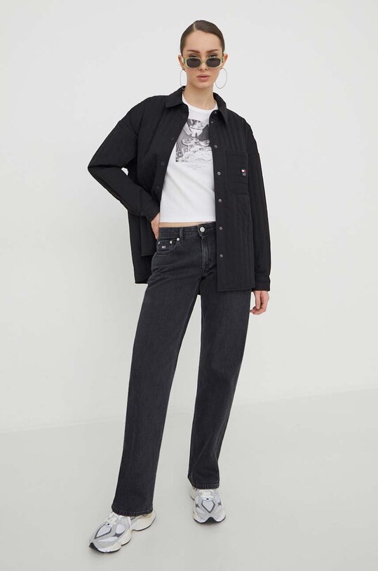 Tommy Jeans kurtka koszulowa DW0DW17522 czarny SS24