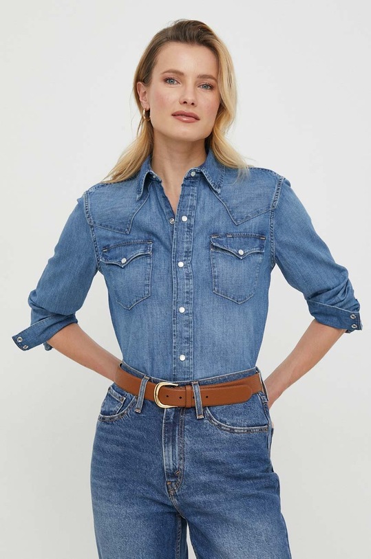 Polo Ralph Lauren koszula jeansowa bawełna niebieski 211890115