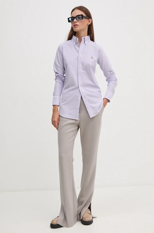 Бавовняна сорочка Polo Ralph Lauren 211910131 рожевий SS25