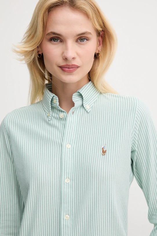 Bavlněná košile Polo Ralph Lauren zelená 211910131