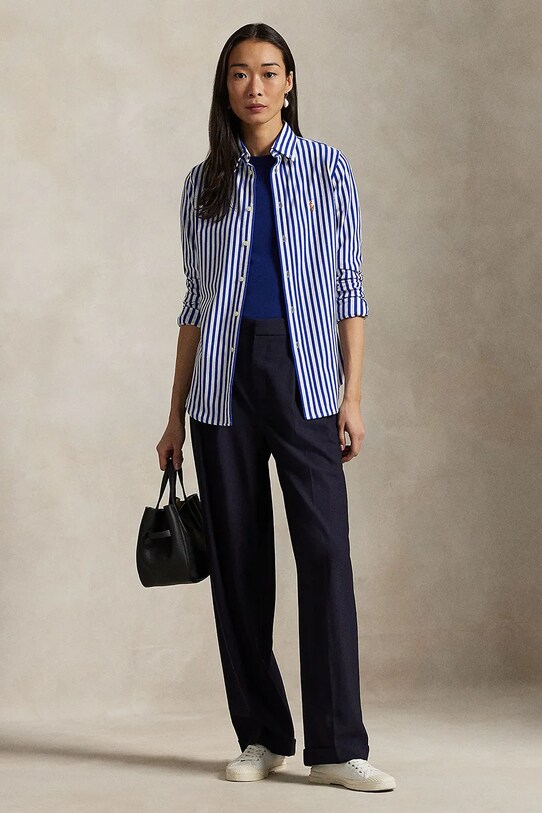 Ρούχα Βαμβακερό πουκάμισο Polo Ralph Lauren 211910131 μπλε
