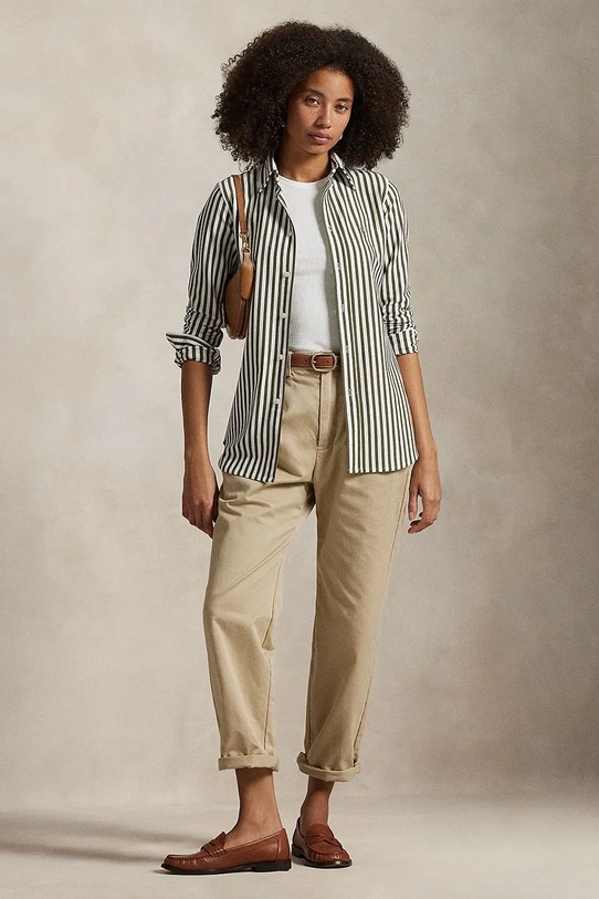 Odzież Polo Ralph Lauren koszula bawełniana 211910131 zielony