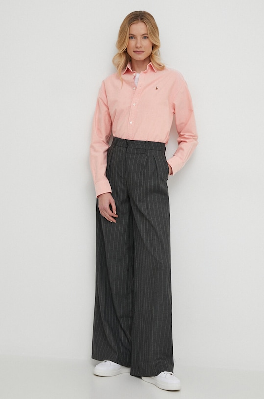 Ρούχα Βαμβακερό πουκάμισο Polo Ralph Lauren 211931064 ροζ