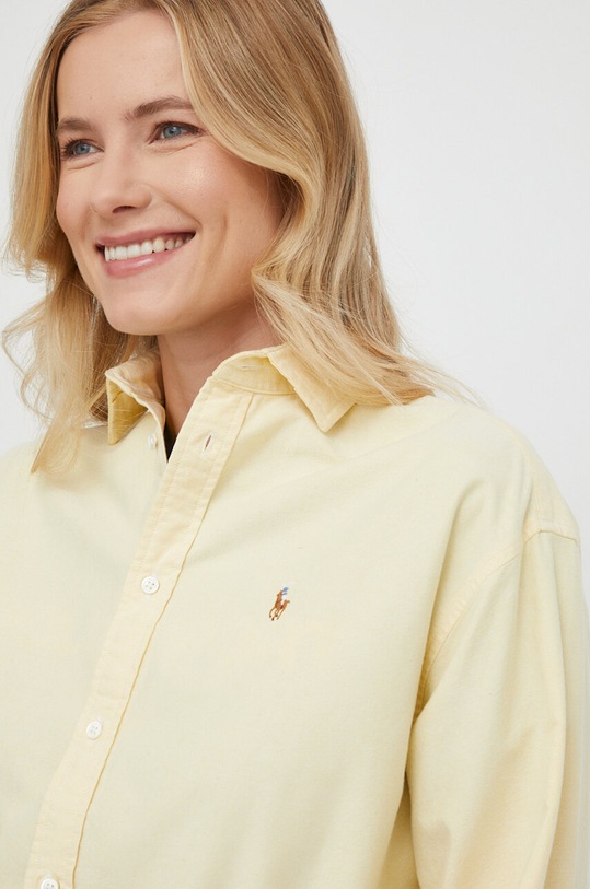 Βαμβακερό πουκάμισο Polo Ralph Lauren 211931064 κίτρινο