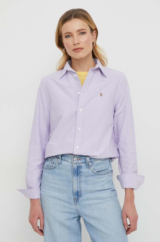 Polo Ralph Lauren koszula bawełniana bawełna fioletowy 211932521