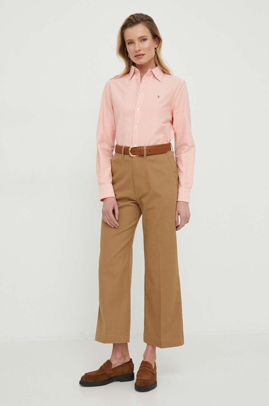 Polo Ralph Lauren cămașă din bumbac lung roz 211932521