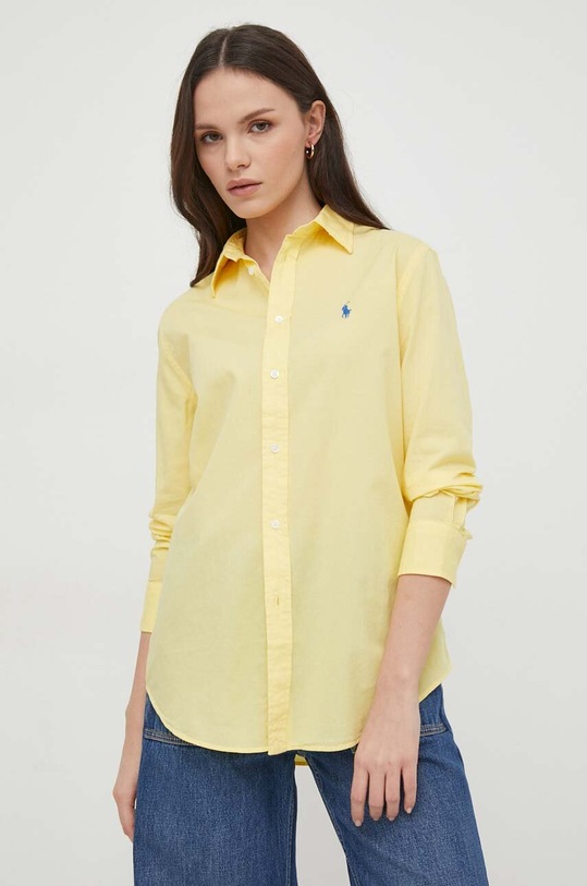 Polo Ralph Lauren camicia in cotone semplice giallo 211932522