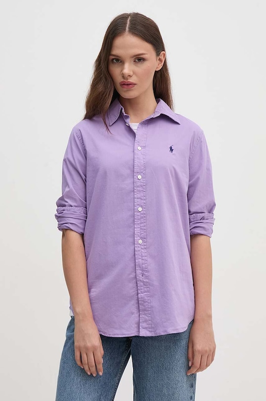Polo Ralph Lauren koszula bawełniana bawełna fioletowy 211932522