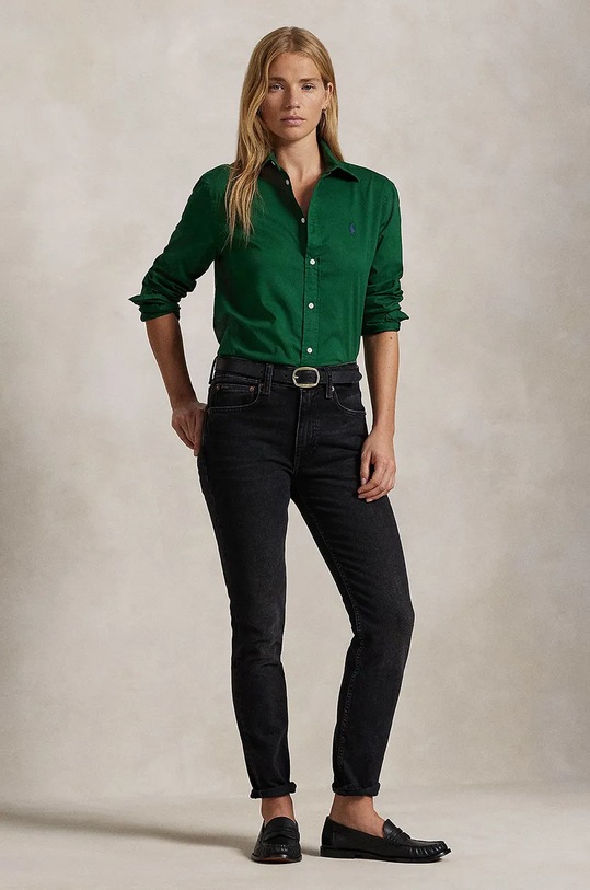 Odzież Polo Ralph Lauren koszula bawełniana 211932522 zielony